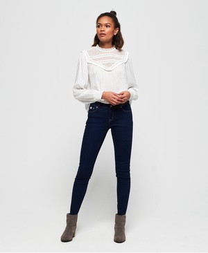 Superdry Cassie Skinny Női Farmer Sötétkék | FGBPD4069